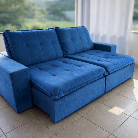 Estofado Retrátil 2,00 Camaro Pocket Azul Luart Estofados
