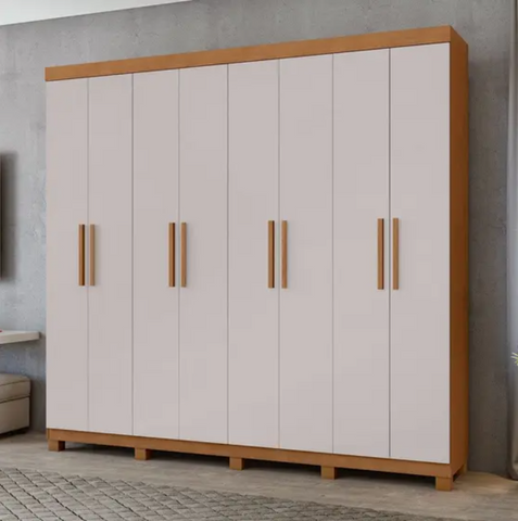 Roupeiro 8 Pts Andara 2,36L S/ Pés Amêndoa/Off White Lopas