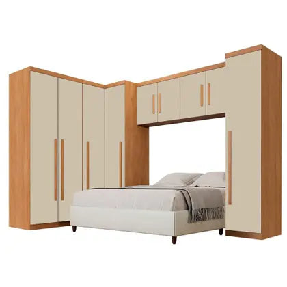 Dormitório Modulado Dallas Cinamomo/Off White Benetil